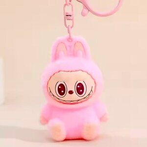 New Popular Hot! mini Pink Cotton Candy Labubu Baby keychain dangeler figure